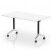 Impulse Plus Flip Top 1400mm Rectangular Table With Chrome Foot White Top I006577
