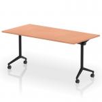 Impulse Plus Flip Top 1600mm Rectangular Table With Black Foot Beech Top I006578