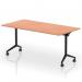 Impulse Plus Flip Top 1600mm Rectangular Table With Black Foot Beech Top I006578