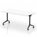 Impulse Plus Flip Top 1600mm Rectangular Table With Black Foot White Top I006583