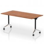 Impulse Plus Flip Top 1600mm Rectangular Table With Chrome Foot Walnut Top I006588