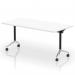 Impulse Plus Flip Top 1600mm Rectangular Table With Chrome Foot White Top I006589