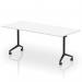 Impulse Plus Flip Top 1800mm Rectangular Table With Black Foot White Top I006595