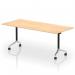 Impulse Plus Flip Top 1800mm Rectangular Table With Chrome Foot Maple Top I006598