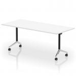 Impulse Plus Flip Top 1800mm Rectangular Table With Chrome Foot White Top I006601