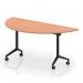 Impulse Plus Flip Top 1600mm Semi-Circle Table With Black Foot Beech Top I006602