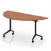 Impulse Plus Flip Top 1600mm Semi-Circle Table With Black Foot Walnut Top I006606