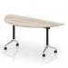 Impulse Plus Flip Top 1600mm Semi-Circle Table With Chrome Foot Grey Oak Top I006609