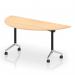 Impulse Plus Flip Top 1600mm Semi-Circle Table With Chrome Foot Maple Top I006610