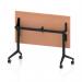 Impulse Plus Flip Top 1200 x 600mm Slimline Rectangular Table With Black Foot Beech Top I006614