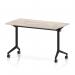 Impulse Plus Flip Top 1200 x 600mm Slimline Rectangular Table With Black Foot Grey Oak Top I006615