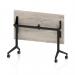 Impulse Plus Flip Top 1200 x 600mm Slimline Rectangular Table With Black Foot Grey Oak Top I006615