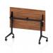 Impulse Plus Flip Top 1200 x 600mm Slimline Rectangular Table With Black Foot Walnut Top I006618