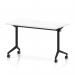 Impulse Plus Flip Top 1200 x 600mm Slimline Rectangular Table With Black Foot White Top I006619