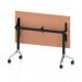 Impulse Plus Flip Top 1200 x 600mm Slimline Rectangular Table With Chrome Foot Beech Top I006620