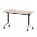 Impulse Plus Flip Top 1200 x 600mm Slimline Rectangular Table With Chrome Foot Grey Oak Top I006621