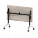 Impulse Plus Flip Top 1200 x 600mm Slimline Rectangular Table With Chrome Foot Grey Oak Top I006621