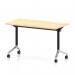 Impulse Plus Flip Top 1200 x 600mm Slimline Rectangular Table With Chrome Foot Maple Top I006622