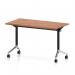 Impulse Plus Flip Top 1200 x 600mm Slimline Rectangular Table With Chrome Foot Walnut Top I006624