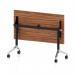 Impulse Plus Flip Top 1200 x 600mm Slimline Rectangular Table With Chrome Foot Walnut Top I006624
