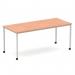 Impulse 1800mm Straight Table Beech Top Silver Box Frame Leg with Castors I006644