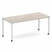 Impulse 1800mm Straight Table Grey Oak Top Silver Box Frame Leg with Castors I006645