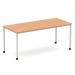 Impulse 1800mm Straight Table Oak Top Silver Box Frame Leg with Castors I006647