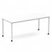 Impulse 1800mm Straight Table White Top Silver Box Frame Leg with Castors I006648