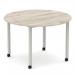 Impulse 1200mm Round Table Grey Oak Top Silver Box Frame Leg with Castors I006651
