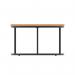 Impulse 800mm Round Coffee Table With Metal Frame Beech Top Black Leg I006668