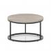 Impulse 800mm Round Coffee Table With Metal Frame Grey Oak Top Black Leg I006669