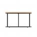 Impulse 800mm Round Coffee Table With Metal Frame Maple Top Black Leg I006670