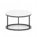 Impulse 800mm Round Coffee Table With Metal Frame White Top Black Leg I006672