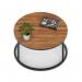 Impulse 800mm Round Coffee Table With Metal Frame Walnut Top Black Leg I006673