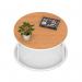 Impulse 800mm Round Coffee Table With Metal Frame Beech Top White Leg I006674