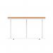 Impulse 800mm Round Coffee Table With Metal Frame Beech Top White Leg I006674