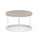 Impulse 800mm Round Coffee Table With Metal Frame Grey Oak Top White Leg I006675