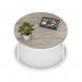 Impulse 800mm Round Coffee Table With Metal Frame Grey Oak Top White Leg I006675