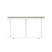 Impulse 800mm Round Coffee Table With Metal Frame Grey Oak Top White Leg I006675