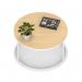 Impulse 800mm Round Coffee Table With Metal Frame Maple Top White Leg I006676