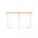 Impulse 800mm Round Coffee Table With Metal Frame Maple Top White Leg I006676