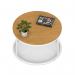 Impulse 800mm Round Coffee Table With Metal Frame Oak Top White Leg I006677