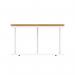 Impulse 800mm Round Coffee Table With Metal Frame Oak Top White Leg I006677