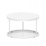 Impulse 800mm Round Coffee Table With Metal Frame White Top White Leg I006678