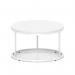 Impulse 800mm Round Coffee Table With Metal Frame White Top White Leg I006678