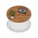 Impulse 800mm Round Coffee Table With Metal Frame Walnut Top White Leg I006679