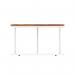 Impulse 800mm Round Coffee Table With Metal Frame Walnut Top White Leg I006679