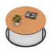 Impulse 1000mm Round Coffee Table With Metal Frame Beech Top Black Leg I006680