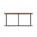 Impulse 1000mm Round Coffee Table With Metal Frame Beech Top Black Leg I006680