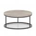 Impulse 1000mm Round Coffee Table With Metal Frame Grey Oak Top Black Leg I006681